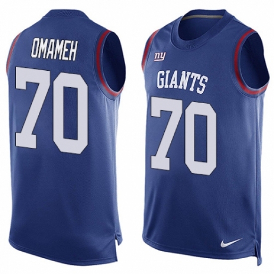 Men's Nike New York Giants 70 Patrick Omameh Limited Royal Blue Player Name & Number Tank Top NFL Jersey