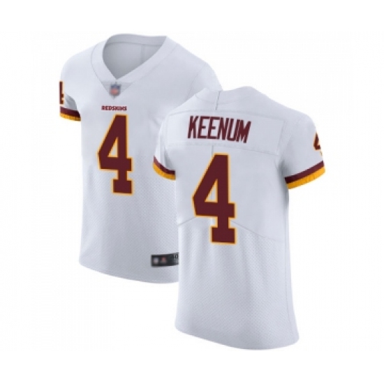 Men's Washington Redskins 4 Case Keenum White Vapor Untouchable Elite Player Football Jerseys