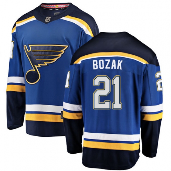 Youth St. Louis Blues 21 Tyler Bozak Fanatics Branded Royal Blue Home Breakaway NHL Jersey