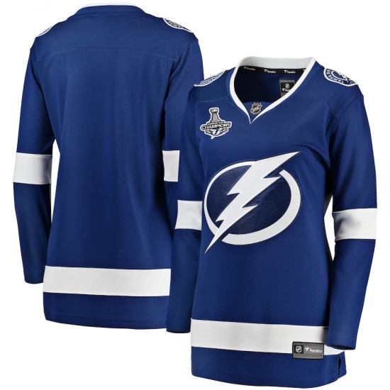 Women's Tampa Bay Lightning Fanatics Branded Blue Blank Home 2020 Stanley Cup Champions Breakaway Jersey