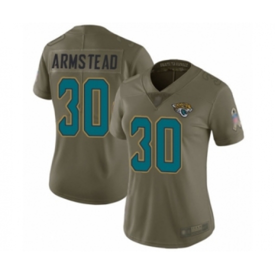 Women's Jacksonville Jaguars 30 Ryquell Armstead Limited Olive 2017 Salute to Service Football Jersey