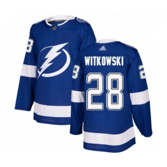 Men's Tampa Bay Lightning 28 Luke Witkowski Authentic Royal Blue Home Hockey Jersey