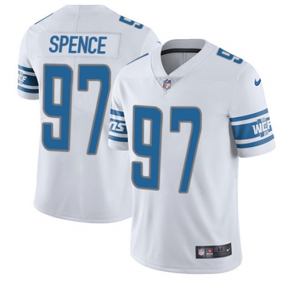 Men's Nike Detroit Lions 97 Akeem Spence Elite White NFL Jersey