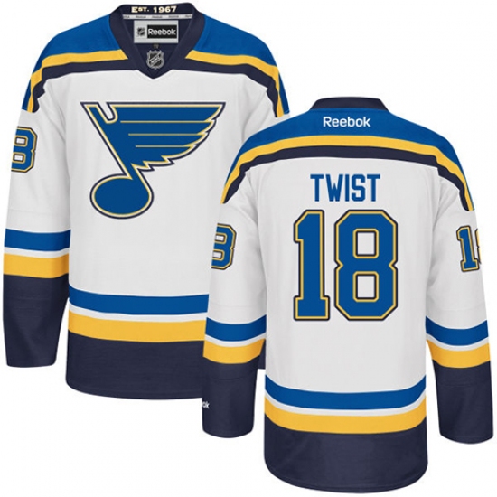 Women's Reebok St. Louis Blues 18 Tony Twist Authentic White Away NHL Jersey