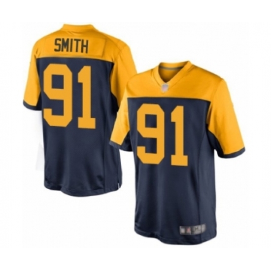 Youth Green Bay Packers 91 Preston Smith Limited Navy Blue Alternate Football Jersey