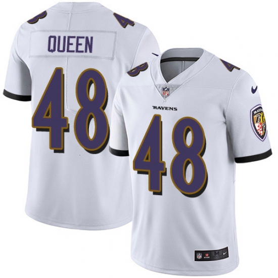 Youth Baltimore Ravens 48 Patrick Queen White Stitched NFL Vapor Untouchable Limited Jersey
