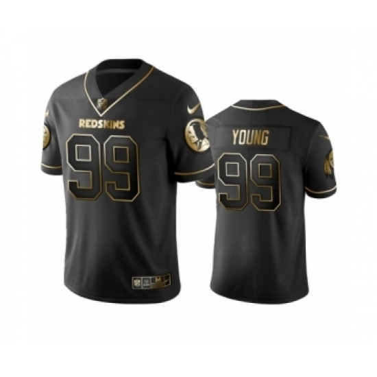 Redskins Black 99 Chase Young Golden Edition Vapor Limited Jersey