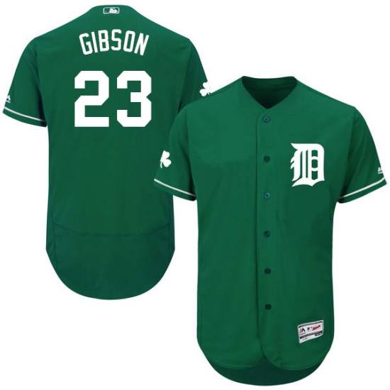 Men's Majestic Detroit Tigers 23 Kirk Gibson Green Celtic Flexbase Authentic Collection MLB Jersey