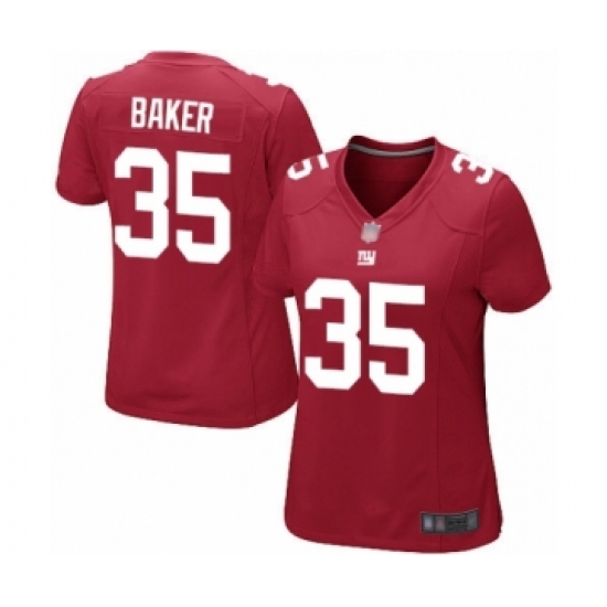 Women's New York Giants 35 Deandre Baker Game Red Alternate Football Jersey