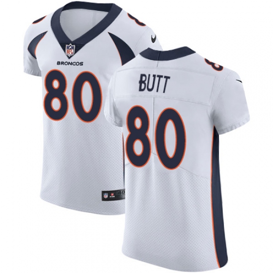 Men's Nike Denver Broncos 80 Jake Butt White Vapor Untouchable Elite Player NFL Jersey