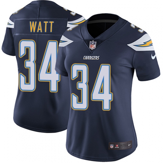 Women's Nike Los Angeles Chargers 34 Derek Watt Elite Navy Blue Team Color NFL Jersey