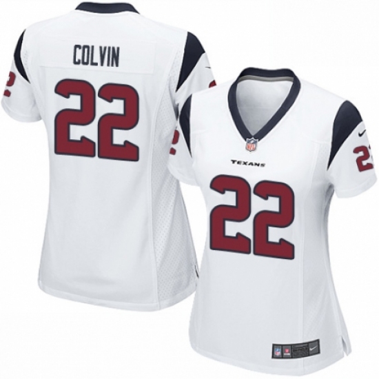 Women's Nike Houston Texans 22 Aaron Colvin Game White NFL Jersey