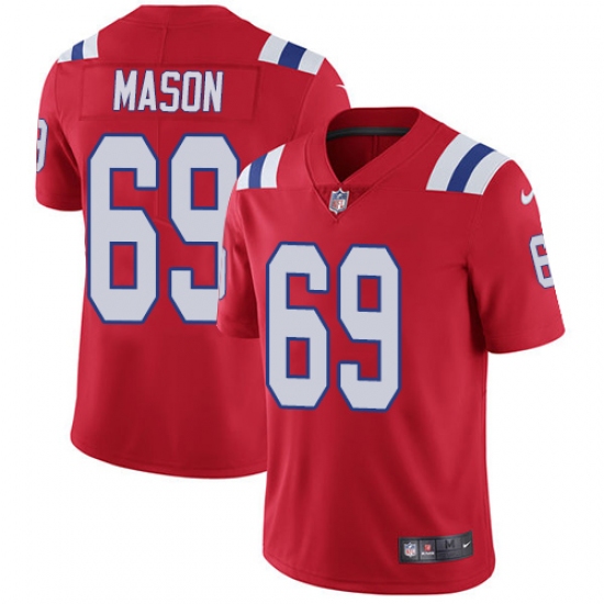 Youth Nike New England Patriots 69 Shaq Mason Red Alternate Vapor Untouchable Limited Player NFL Jersey