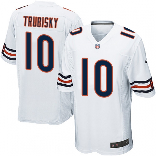 Men's Nike Chicago Bears 10 Mitchell Trubisky Game White NFL Jersey