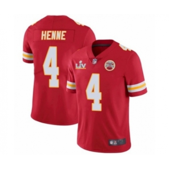 Youth Kansas City Chiefs 4Chad Henne Red 2021 Super Bowl LV Jersey