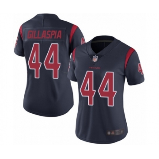 Women's Houston Texans 44 Cullen Gillaspia Limited Navy Blue Rush Vapor Untouchable Football Jersey