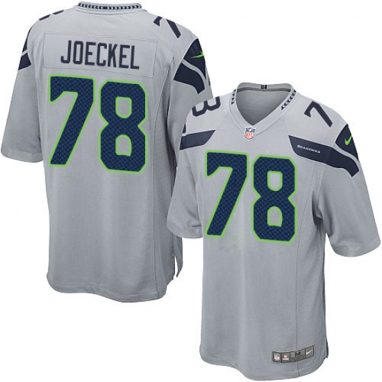 Men's Nike Seattle Seahawks 78 Luke Joeckel Game Grey Alternate NFL Jersey