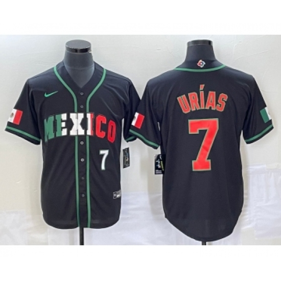 Men's Mexico Baseball 7 Julio Urias Number 2023 Black World Baseball Classic Stitched Jersey8