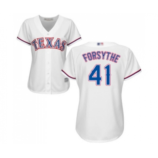 Women's Texas Rangers 41 Logan Forsythe Replica White Home Cool Base Baseball Jersey