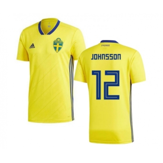 Sweden 12 Johnsson Home Kid Soccer Country Jersey