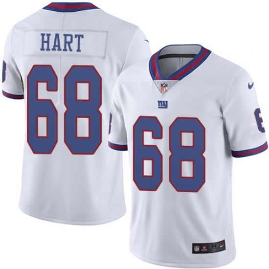 Men's Nike New York Giants 68 Bobby Hart Limited White Rush Vapor Untouchable NFL Jersey