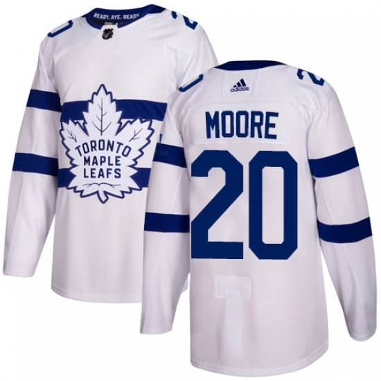 Men's Adidas Toronto Maple Leafs 20 Dominic Moore Authentic White 2018 Stadium Series NHL Jersey