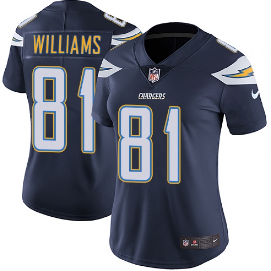 Women's Nike Los Angeles Chargers 81 Mike Williams Navy Blue Team Color Vapor Untouchable Limited Player NFL Jersey