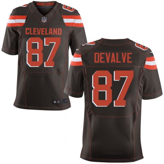 Men's Nike Cleveland Browns 87 Seth DeValve Elite Brown Team Color NFL Jersey