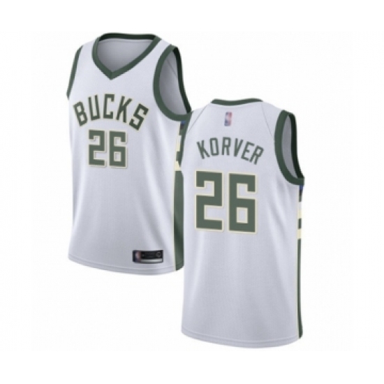 Youth Milwaukee Bucks 26 Kyle Korver Swingman White Basketball Jersey - Association Edition