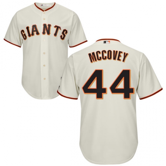 Men's Majestic San Francisco Giants 44 Willie McCovey Replica Cream Home Cool Base MLB Jersey