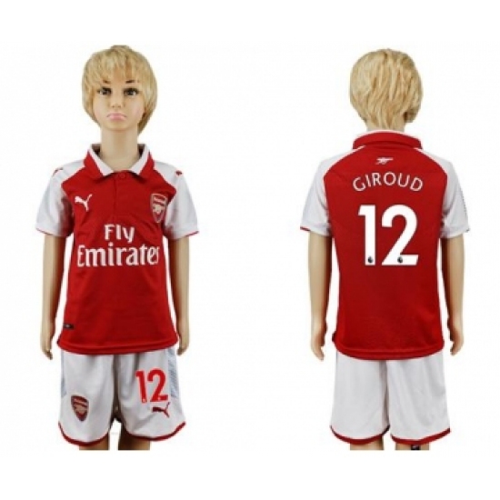 Arsenal 12 Giroud Home Kid Soccer Club Jersey