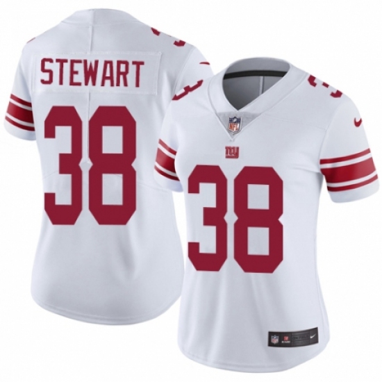 Women's Nike New York Giants 38 Jonathan Stewart White Vapor Untouchable Limited Player NFL Jersey