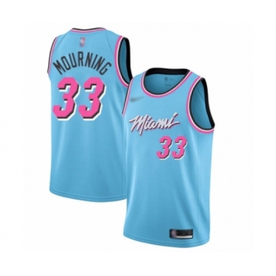 Women's Miami Heat 33 Alonzo Mourning Swingman Blue Basketball Jersey - 2019 20 City Edition