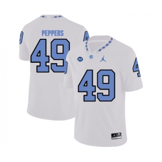 North Carolina Tar Heels 49 White Peppers Blue College Football Jersey