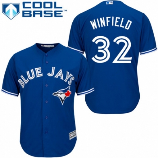 Men's Majestic Toronto Blue Jays 32 Dave Winfield Replica Blue Alternate MLB Jersey