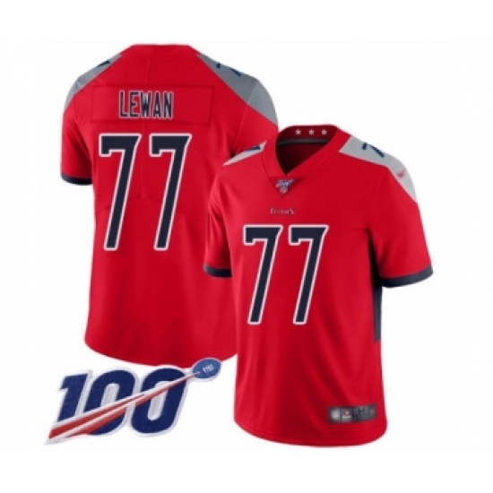 Youth Tennessee Titans 77 Taylor Lewan Limited Red Inverted Legend 100th Season Football Jersey