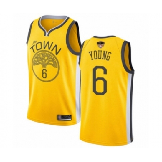 Men's Golden State Warriors 6 Nick Young Yellow Swingman 2019 Basketball Finals Bound Jersey - Earned Edition