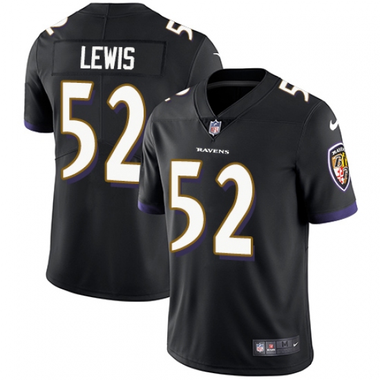 Youth Nike Baltimore Ravens 52 Ray Lewis Black Alternate Vapor Untouchable Limited Player NFL Jersey