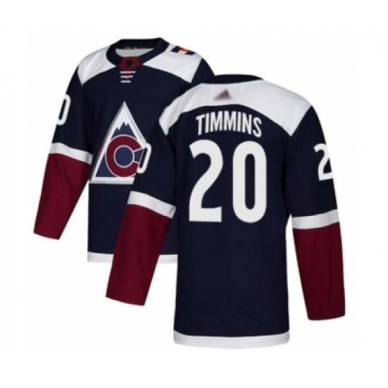 Men's Colorado Avalanche 20 Conor Timmins Authentic Navy Blue Alternate Hockey Jersey