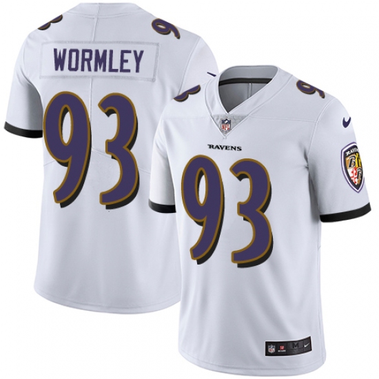 Men's Nike Baltimore Ravens 93 Chris Wormley White Vapor Untouchable Limited Player NFL Jersey