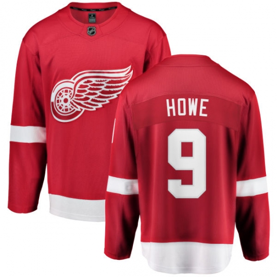 Men's Detroit Red Wings 9 Gordie Howe Fanatics Branded Red Home Breakaway NHL Jersey