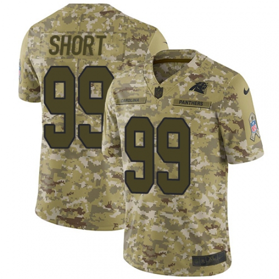 Youth Nike Carolina Panthers 99 Kawann Short Limited Camo 2018 Salute to Service NFL Jersey