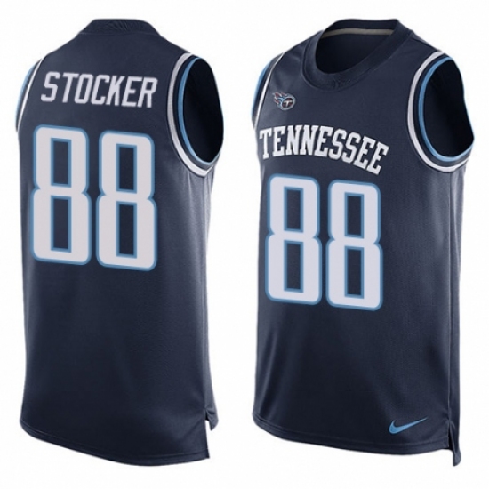 Men's Nike Tennessee Titans 88 Luke Stocker Limited Navy Blue Player Name & Number Tank Top NFL Jersey