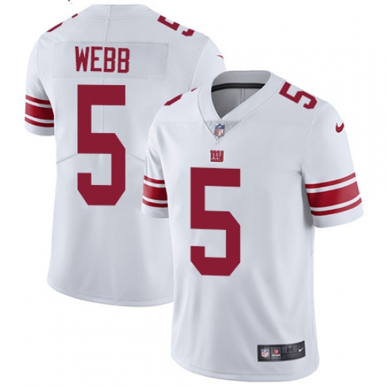 Men's Nike New York Giants 5 Davis Webb White Vapor Untouchable Limited Player NFL Jersey