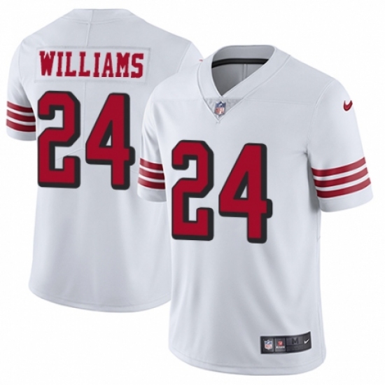 Men's Nike San Francisco 49ers 24 K'Waun Williams Limited White Rush Vapor Untouchable NFL Jersey