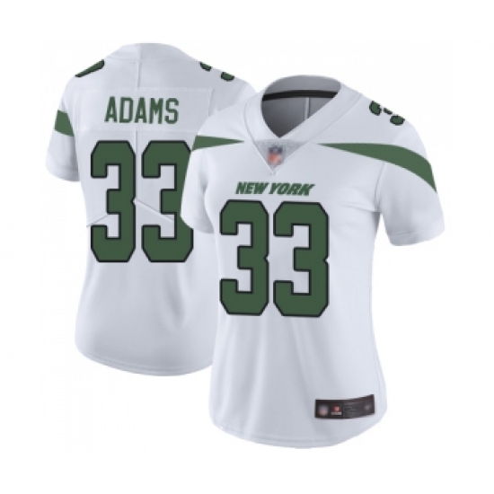 Women's New York Jets 33 Jamal Adams White Vapor Untouchable Limited Player Football Jersey