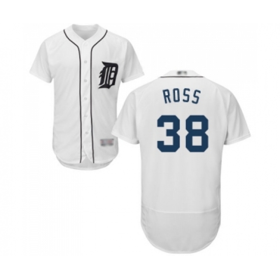 Men's Detroit Tigers 38 Tyson Ross White Home Flex Base Authentic Collection Baseball Jersey