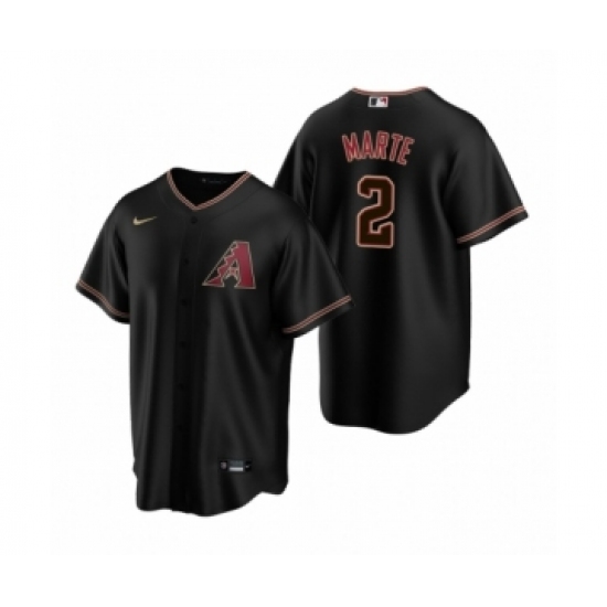 Men's Arizona Diamondbacks 2 Starling Marte Nike Black Replica Alternate Jersey