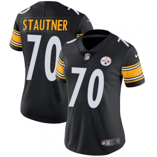 Women's Nike Pittsburgh Steelers 70 Ernie Stautner Black Team Color Vapor Untouchable Limited Player NFL Jersey