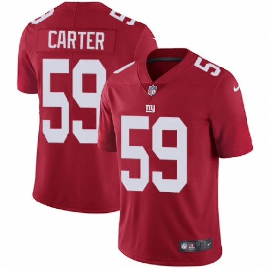 Men's Nike New York Giants 59 Lorenzo Carter Red Alternate Vapor Untouchable Limited Player NFL Jersey